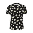 thumbnail image 5 of Wukai Daisies Flowers Print Men's Short-Sleeved Mesh T-Shirt,Quick-Dry Short Sleeve Workout T-Shirt-, 5 of 8