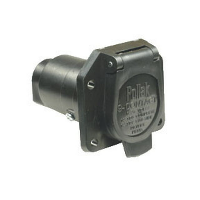 Pollak Trailer Wiring Connector 12-907 Vehicle Side; 9 Way Round Socket