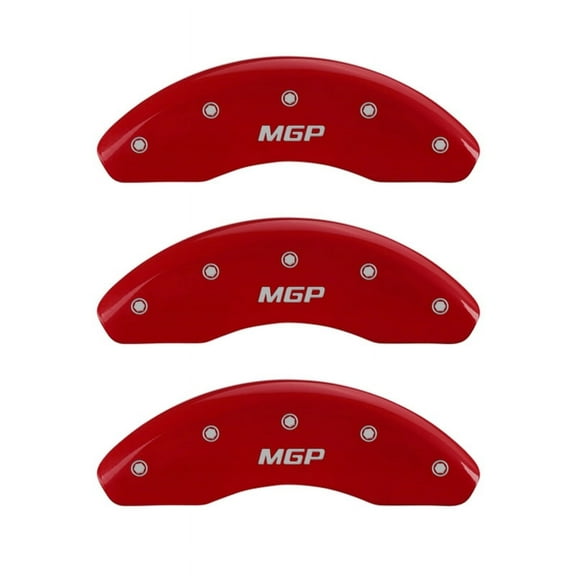 MGP 4 Caliper Covers Engraved Front & Rear MGP Red finish silver ch