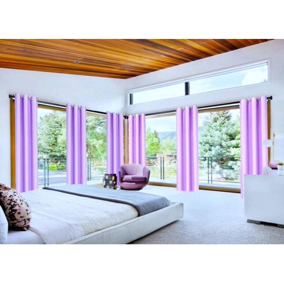 Bedroom / Living Room Blackout Adam Lilac Color 108" Long Window Curtain Thermal Drapes Home Décor set of 2 Panels