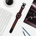 thumbnail image 3 of WFEAGL Sport Apple Watch Band Soft silicone Breathable Band 38mm 40mm 41mm Black Red, 3 of 6