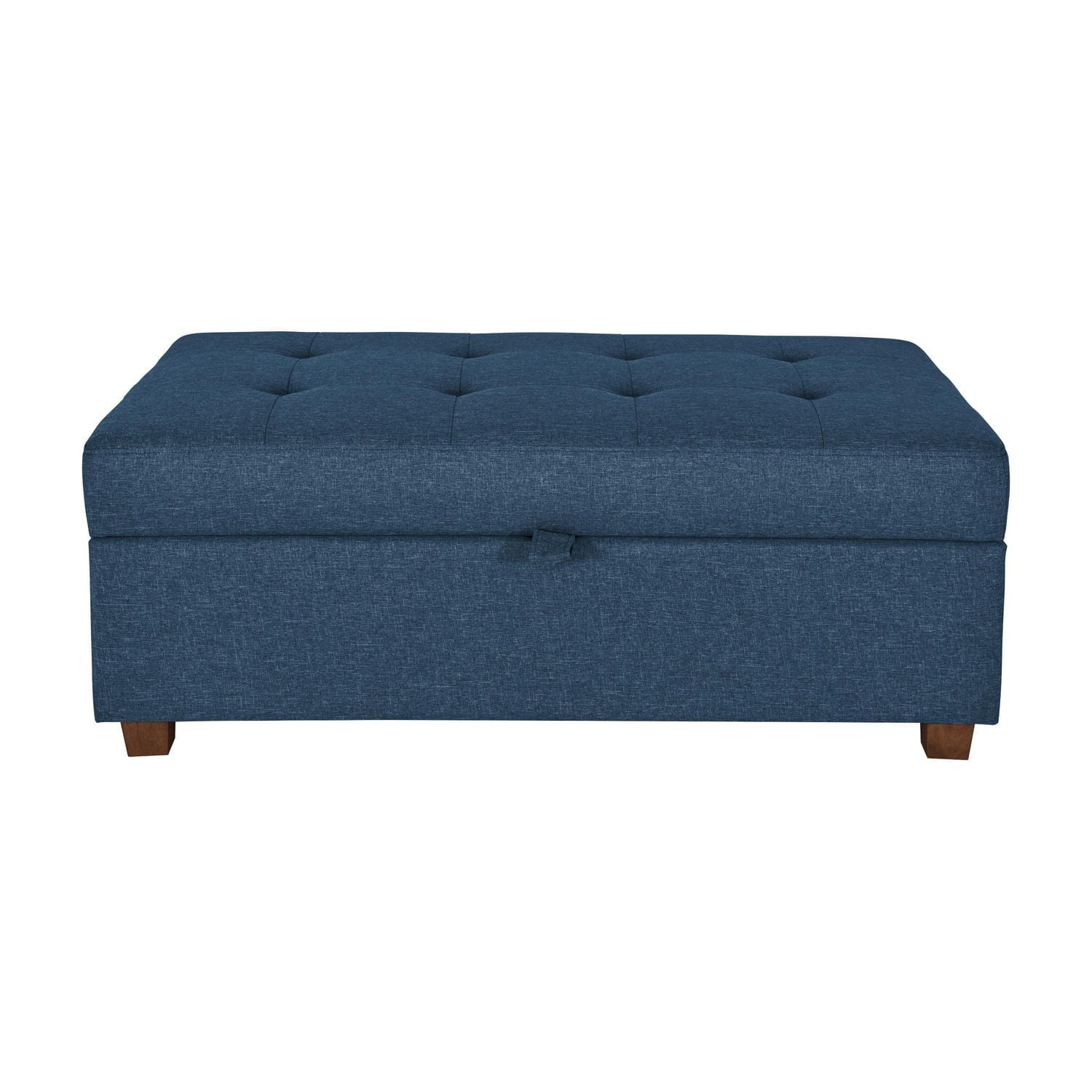 Grand pouf capitonné en tissu Aubin de CorLiving avec rangement et pieds en bois