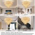 thumbnail image 5 of 32'' Luxury Crystal Chandelier for Dining Room, Modern Ceiling Light with K9 Crystals for Living Room Bedroom, 21-Light Fixture(E12, 4W), 3000K, Gold Finish, 5 of 8