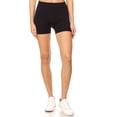 thumbnail image 4 of Women's Casual Stretch Elastic Waist Solid Basic Mini Biker Shorts Pants (Pack of 3), 4 of 4