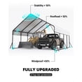 thumbnail image 5 of Acekid 20x20x13 FT Heavy Duty Metal Carport for 2 Cars, Permanent Steel Shelter with 2"/19 Ga Frame & 27 Ga Sheet Metal, All-Weather, High Wind & Snow Rated, Garage for Trucks, RVs, Boats, Tractors, 5 of 5
