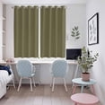 thumbnail image 5 of Sage Green Kitchen Curtains 72 Inch Length, Brown Solid Color Simple Abstract Grommet Top Bedroom Living Room Curtains, Light Filtering Cafe Curtain Drapes 2 Panels Set 104''x72'', 5 of 9