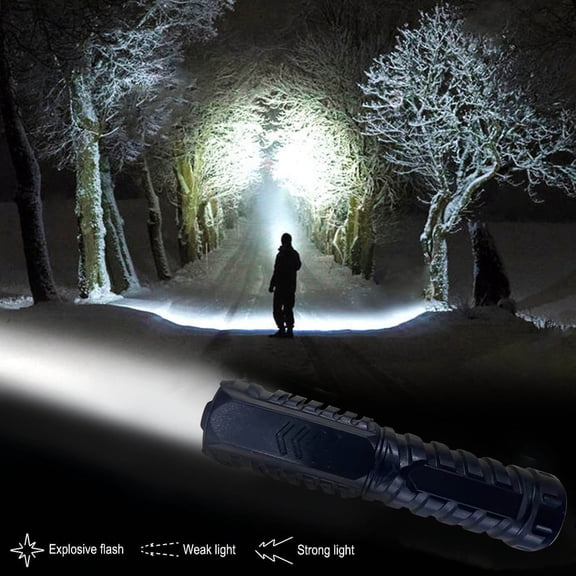 LED Flashlight USB Rechargeable Mini Portable Strong Light | IPX7 Waterproof | Multi-Brightness Adjustable | Household Outdoor Use | Drop & Slip Resistant | 3x0.9 Inch