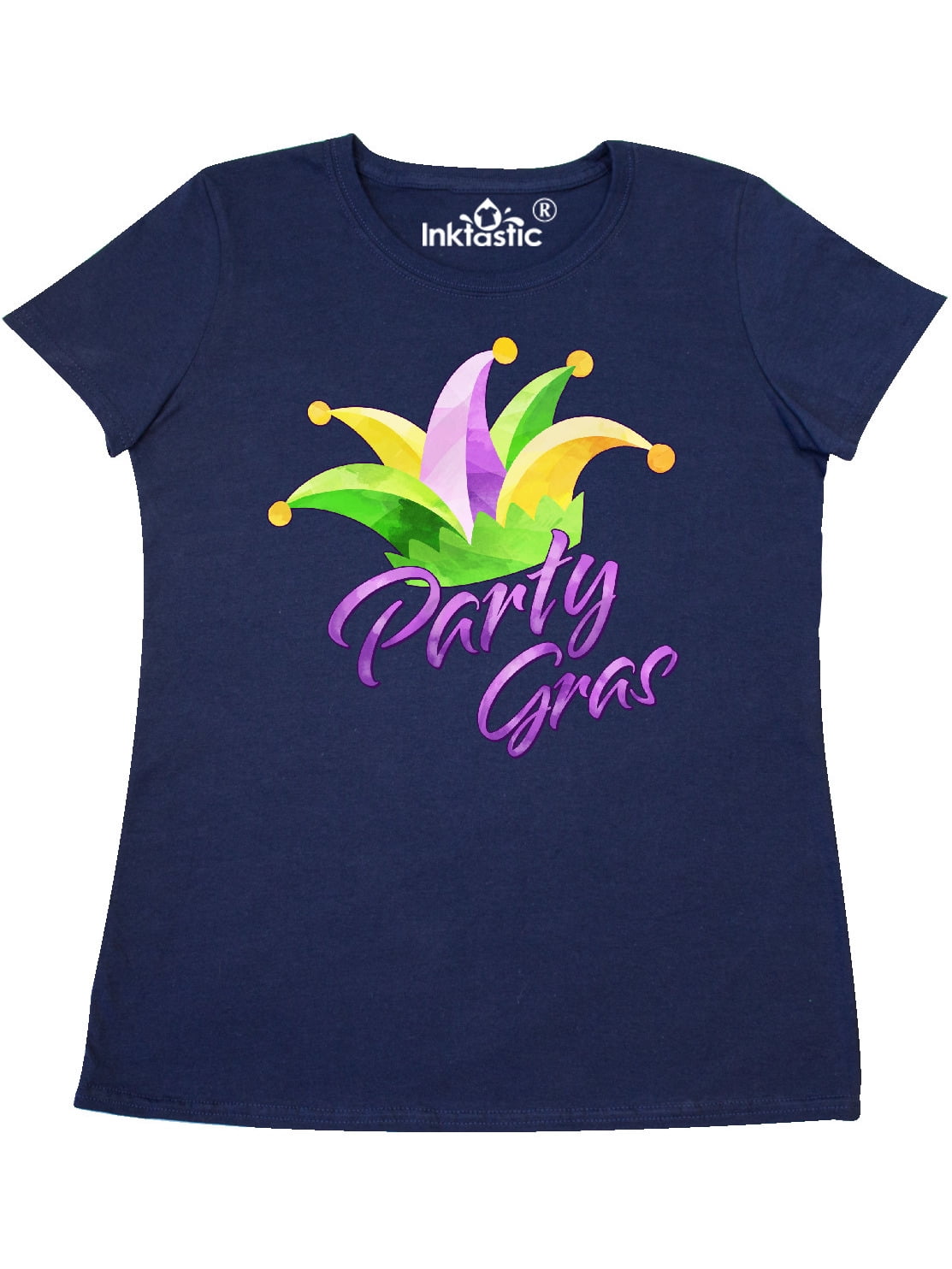 INKtastic - Party Gras Mardi Gras Jester Hat Women's T-Shirt - Walmart.com - Walmart.com