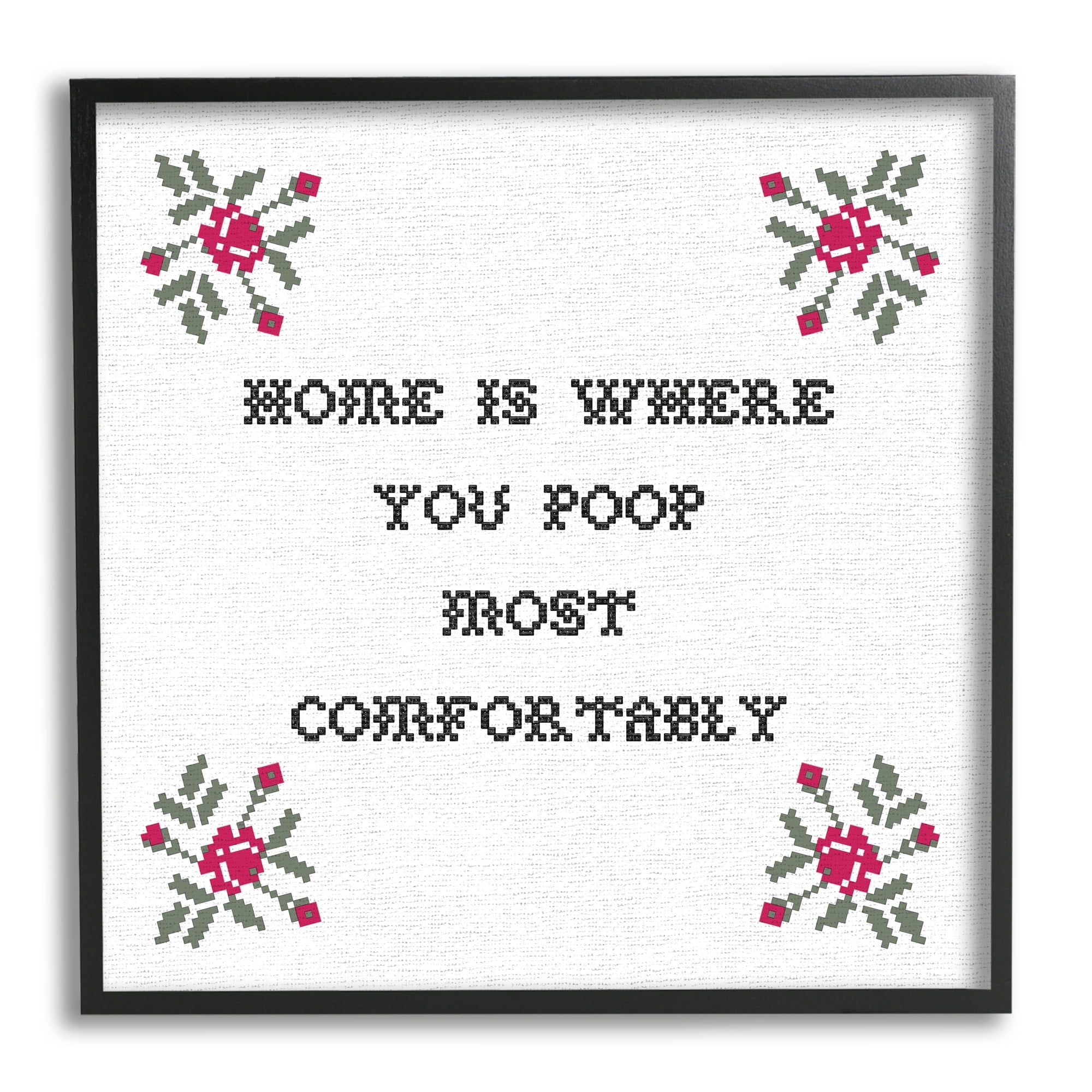Stupell Industries Home Where You Poop Most Comfortably Funny Bathroom, 17 x 30, Design by Daphne Polselli