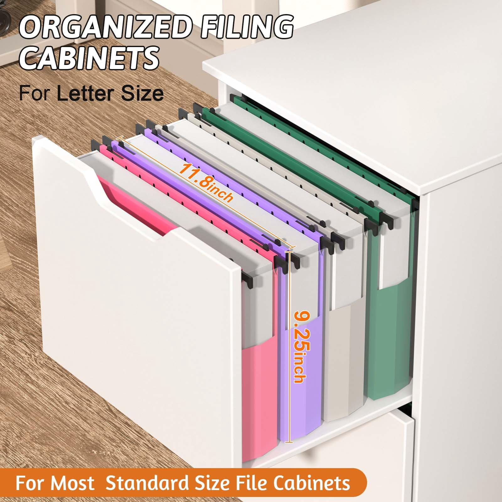 Plastic Extra Capacity Hanging File Folder 12 Pack Expanding Folders Letter Size  Heavy Duty 2 Inch Expansion Reinforced Designed For Bulky Files(colorful)