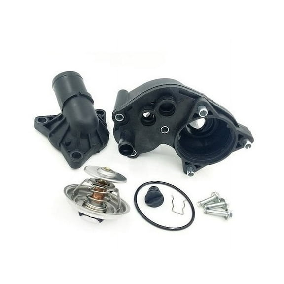 Engine Coolant Thermostat Housing Assembly - with Gaskets and Bolts - Compatible with 2007 - 2010 Ford Explorer Sport Trac 4.0L V6 2008 2009