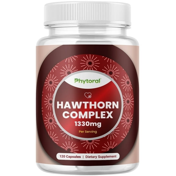 Phytoral High Strength Hawthorn Berry Supplement, 4:1 Extract for Heart and Digestion, 120 Capsules