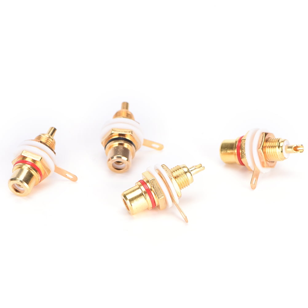 10 Pcs Gold Plated RCA Jack Panel Mount Chassis Socket Connector Adapter UE 