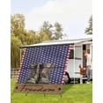 thumbnail image 4 of 4th of July RV Awning Sun Shade Screen 9'X7' American Flag Boots Freedom Mesh Sunscreen Patriotic Stars Stripes Awning Shade Screen with Zipper UV Blocker Completed Kits for RV Motorhome Camper, 4 of 7
