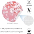 thumbnail image 2 of GZHJMY Round Braided Placemats Set of 4 Bright Cherry Blossom Round PVC Woven Place Mats Indoor Washable for Kitchen Dining Tables 15 inch Heat Resistant Round Table Mats, 2 of 5