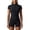 Black, variant on Athletic Rompers for Women Mock Neck Zip Up Workout Gym Summer Rompers Short Sleeve Slim Fit Sports Yoga Bodysuit Shorts Red L