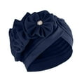 thumbnail image 2 of EGNMCR Head Scarf Women African Turban Flower Knot Pre-Tied Bonnet Beanie Cap Headwrap Women Solid Floral India Muslim Ruffle Chemo Hat Headwear Head Wraps Turbans Beanie Cap Headwraps, 2 of 2