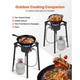 thumbnail image 2 of VEVOR Single Burner Outdoor Propane Gas Stove, 100,000 BTU Propane LPG Gas Camping Stove, Heavy Duty Carbon Steel Outdoor Cooker, with Tall Stand & PSI Regulator, for BBQ Camp Home Patio RV Cooking, 2 of 9