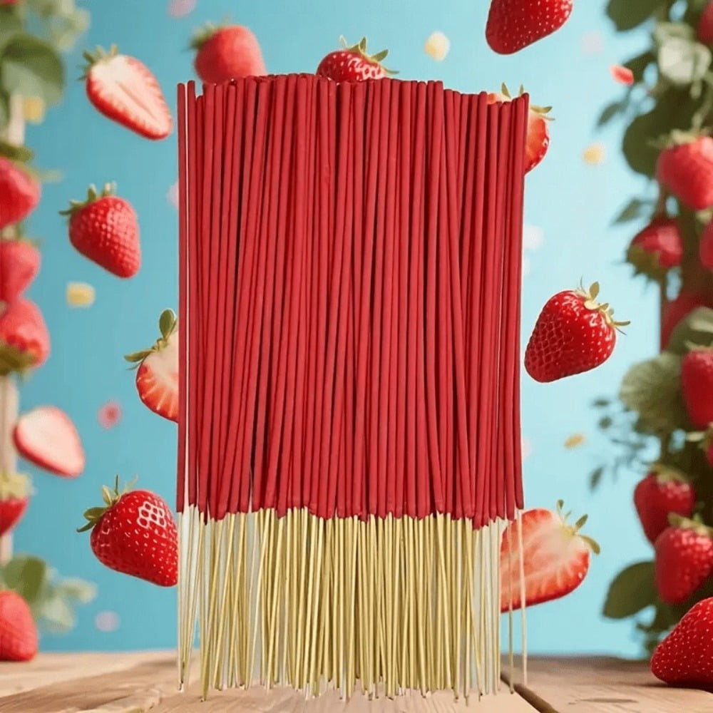 6 Fruit Flavors Incense Sticks with Rich Fruity Aromas such as Cantaloupe Strawberry Watermelon etc. 25.5cm/ 10.04in Perfect for Yoga Meditation and Enhancing Party Atmosphere - 102pcs