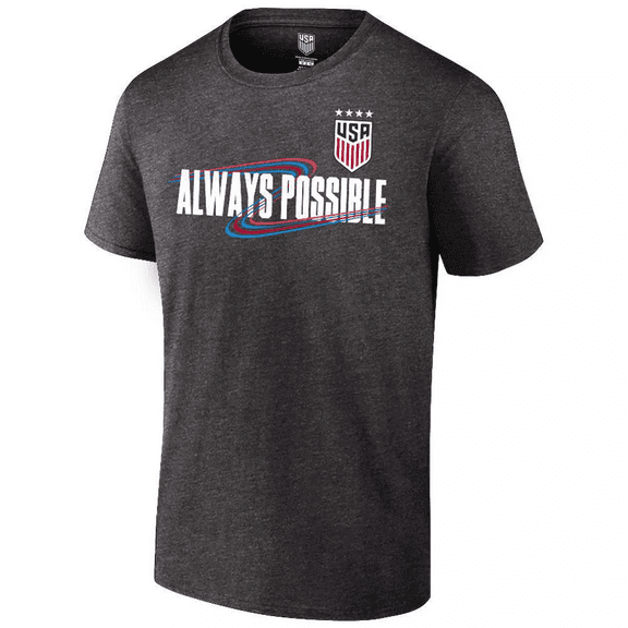 USA Soccer World Cup USWNT Graphic T-Shirt in Grey, Unisex Adult Small