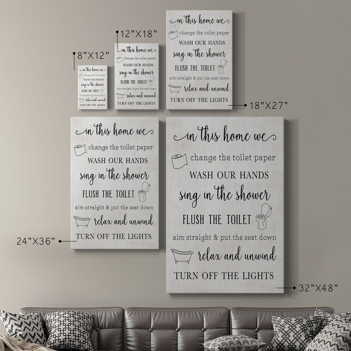 In This Bathroom Premium Gallery Wrapped Canvas - Ready to Hang