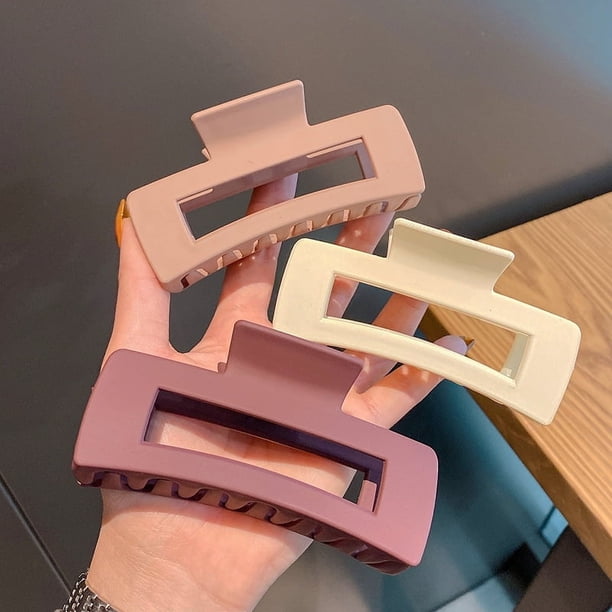 Pinza cuadrada para el pelo, pinza para el pelo, pinza para la parte posterior de la cabeza, sencilla, elegante, grande, pinza para el pelo, pinza para el baño con forma de tiburón