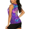 thumbnail image 3 of Xecao Elephant in Tribal Style print women's scoop neck, loose-fit workout tank tops for the gym., 3 of 9