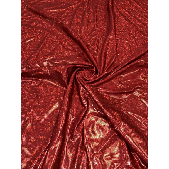 Nylon Spandex 4 Ways Stretch Shatter Glass Mystique Fabric by The Yard or Bulk (Red)
