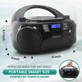 thumbnail image 3 of Reproductor de CD Philco Bluetooth Boombox portátil con Cassette y Graves Potentes para el Hogar, 3 of 8