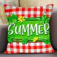 thumbnail image 6 of Summer Watermelon Pillow Covers 18x18 Inch Set of 4 Seasonal Red and Green Plaid Outdoor Decorative Throw Pillows Rustic Farmhouse Holiday Pillowcases for Bed Couch Bedding Sofa, 6 of 9