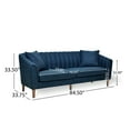 thumbnail image 3 of Noble House Currie Fabric Channel Stitch 3 Seater Sofa, Navy Blue, 3 of 8