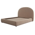 thumbnail image 4 of Feny King Size Bed w Arch Headboard- Camel Brown Velvet Upholstery, 4 of 6