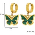 thumbnail image 3 of Stud Earrings for Women Square and Butterfly Tiny and Cute Earring (Butterfly, Golden+Green), 3 of 6