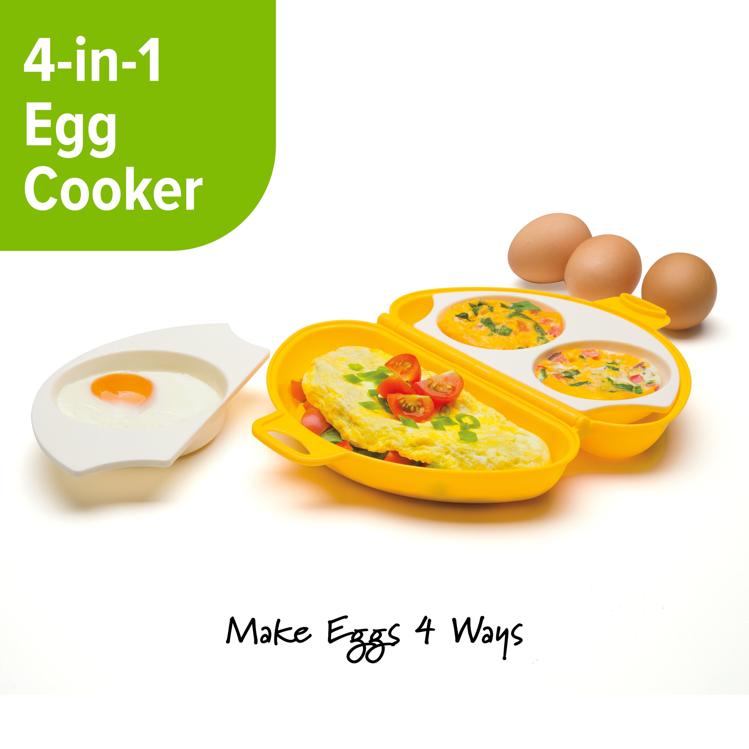 4 Egg Microwave Egg Poacher Set, Clear