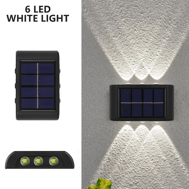 Luz Solar para exteriores, lámpara LED de pared alimentada por luz Solar, impermeable, iluminación hacia arriba y hacia abajo para Patio, calle, balcón, decoración de vallas