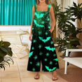 thumbnail image 3 of Women's Halloween Costume Jumpsuit Loose Fit Wide Leg Romper Overalls with Pockets, Happy Halloween Fall Harvest Festival Party Outfit M, 3 of 5