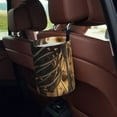 thumbnail image 5 of Wukai Skull Butterfly Sunflower Print Car Trash Can - Easy to Clean Hanging Garbage Bin - Removable Liner - Leak-Car Garbage Can - Waterproof Trash Can for Car and SUV, 5 of 7