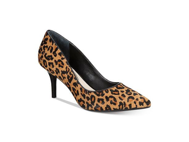 Size 9.0 Natural Leopard Alfani Womens Jeules Leather Pointed Toe Classic
