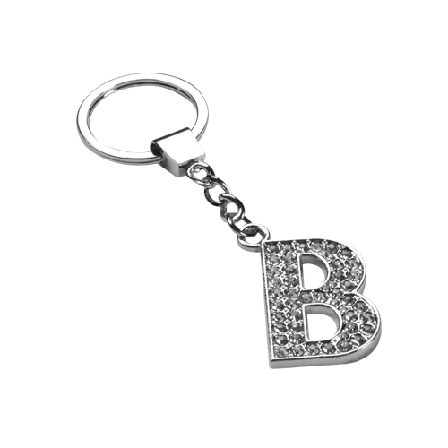 MYBAT Glamorous Letter B Keychain With White Crystals