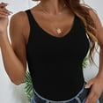 thumbnail image 7 of Tittly Tank Tops Vest for Women Women's Summer V Neck Knitted Solid Color Tank Top Womens Tops Knit Tops Black M, 7 of 7