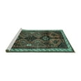 thumbnail image 2 of Ahgly Company Machine Washable Indoor Rectangle Persian Turquoise Blue Traditional Area Rugs, 7' x 10', 2 of 4