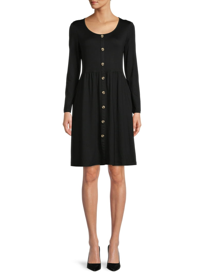 button front skater dress Button-Down Skater Mini Dress
