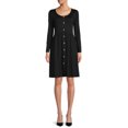 thumbnail image 3 of Nine.Eight Women's Button-Down Skater Dress, Sizes XS-3XL, 3 of 5