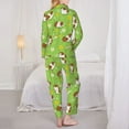 thumbnail image 3 of Pajama Sets for Women 2 Pcs, Guinea Pigs Button Down Long Sleeve Sleepwear Lounge PJ Sets, 3 of 6