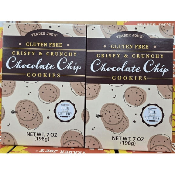 Trader Joe’s Gluten Free Crispy & Crunchy Chocolate Chip Cookies 7oz 198g (2 Boxes)