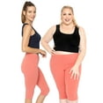 thumbnail image 2 of Stretch Is Comfort Women's Cotton Knee Length Leggings Coral X-Large, 2 of 6