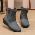 thumbnail image 5 of Tao Tao Women's Warm Fur Lining Winter Snow Boots with Side Zipper Lightweight Non-Slip Thickening Outdoor Flat Boots for Cold Weather Gray 37, 5 of 7