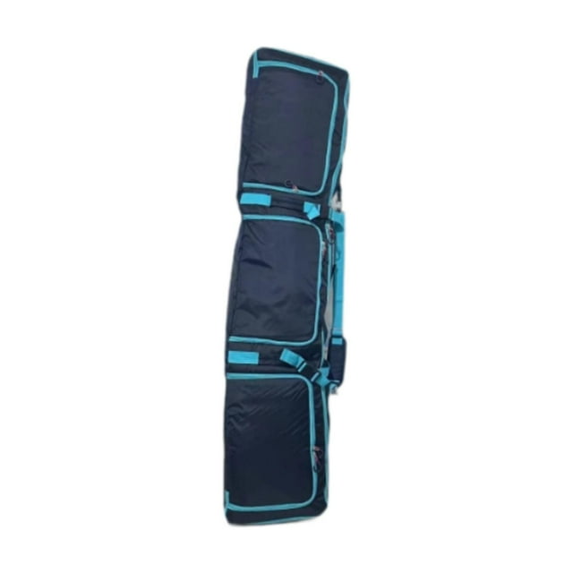 DYNWAVECA Sac de Ski Sac de Planche à Neige à Roulettes avec Poignée de Transport Hommes Femmes Sangle Réglable Double Épaule Sac de Transport de Planche à Neige Noir Bleu