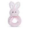 Bearington Baby Lil' Bunny Pink Plush Stuffed Animal Soft Ring Rattle, 5.5", Easter Bunny Rabbit, Easter Gift