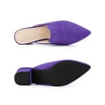 thumbnail image 4 of BLISSFUL STEP Women's Slide Mules Pointed Toe Chunky Heel Purple 11, 4 of 7